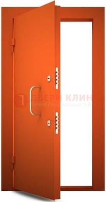 Оранжевая стальная бронированная дверь с нитроэмалью ДБ-2 в Луховицах