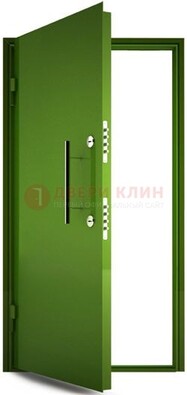 Зеленая металлическая бронированная дверь ДБ-8 в Луховицах