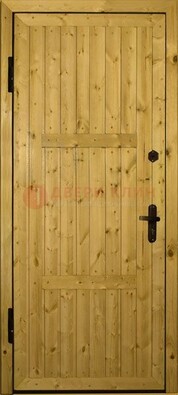 Светлая металлическая дверь с евровагонкой ДЕ-2 в Луховицах