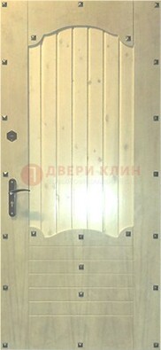 Белая железная дверь с евровагонкой ДЕ-9 в Луховицах