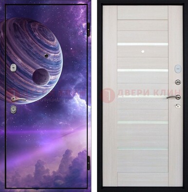 Стальная дверь с фотопечатью планеты ДФ-19 в Луховицах