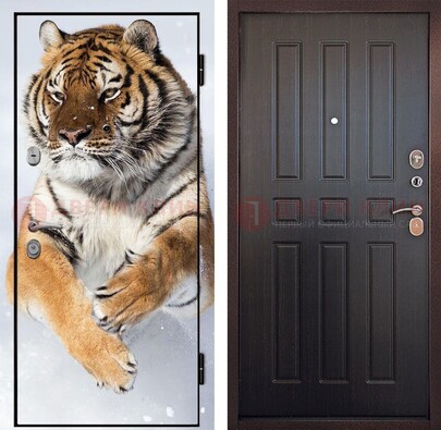 Металлическая дверь с фотопечатью тигра ДФ-1 в Луховицах