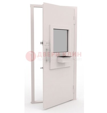 Белая металлическая дверь в кассу с нитроэмалью ДКС-4 в Луховицах