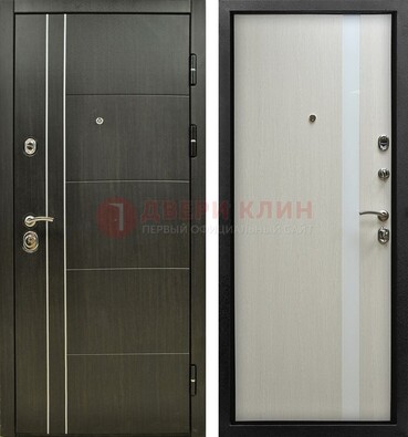 Морозостойкая темная металлическая дверь с МДФ ДМ-164 в Луховицах