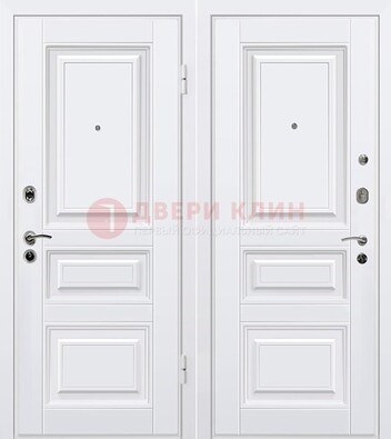 Белая металлическая дверь с МДФ ДМ-179 в Луховицах