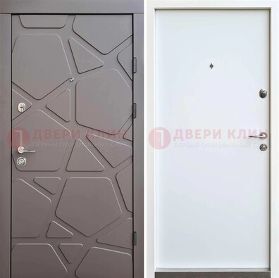 Серая входная дверь с филенчатой МДФ ДМ-216 в Луховицах