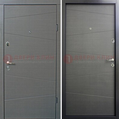 Темная стальная дверь с филенчатой МДФ ДМ-228 в Луховицах