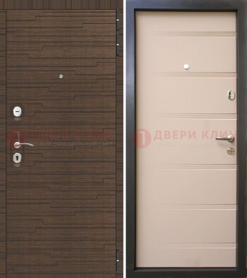 Коричневая  железная дверь c фрезерованной МДФ ДМ-248 в Луховицах