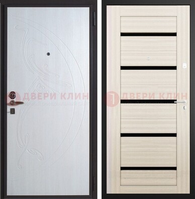 Белая стальная дверь с МДФ ДМ-346 в Севастополе