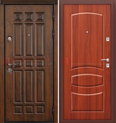Темная металлическая дверь с МДФ и узором ДМ-364 в Луховицах