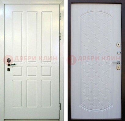 Белая стальная дверь с МДФ в квартиру ДМ-378 в Луховицах