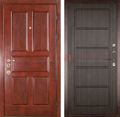 Красная металлическая дверь с МДФ в квартиру ДМ-387 в Луховицах