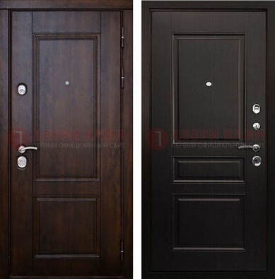Классическая железная дверь с темными МДФ панелями ДМ-390 в Луховицах