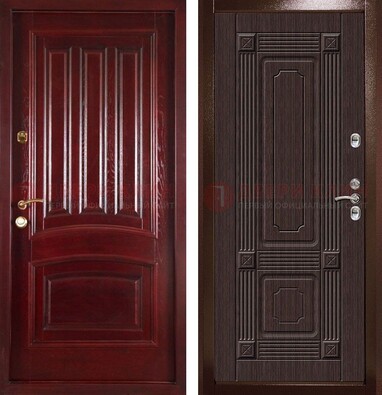 Красная стальная дверь с филенчатой МДФ ДМ-398 в Луховицах