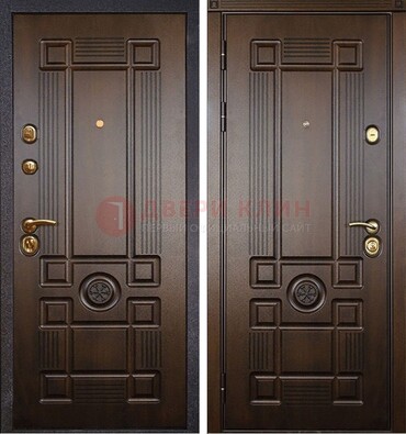 Квартирная коричневая железная дверь с МДФ ДМ-45 в Луховицах