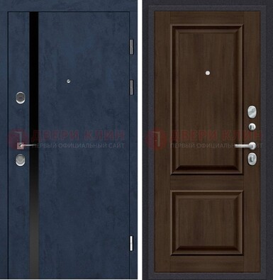 Синяя входная дверь МДФ с обеих сторон ДМ-473 в Луховицах
