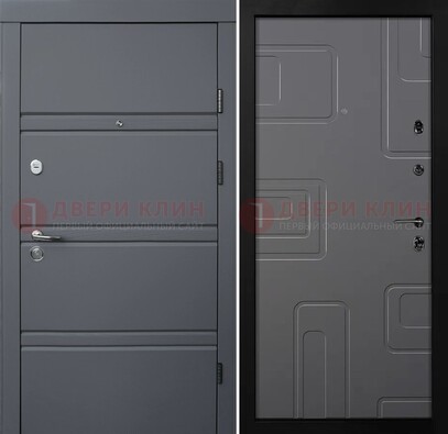 Серая металлическая дверь с МДФ в квартиру ДМ-485 в Луховицах