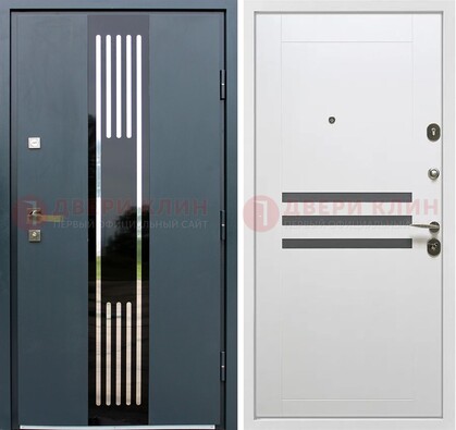 Темная квартирная дверь с разными МДФ ДМ-504 в Луховицах