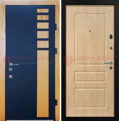 Двухцветная железная дверь с МДФ в квартиру ДМ-511 в Луховицах