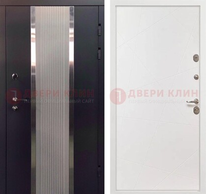 Темная металлическая дверь в квартиру МДФ с двух сторон ДМ-512 в Луховицах