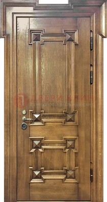 Филенчатая железная дверь с массивом дуба ДМД-56 в Луховицах
