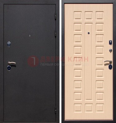 Черная стальная дверь с порошковым окрасом МДФ внутри ДП-102 в Луховицах