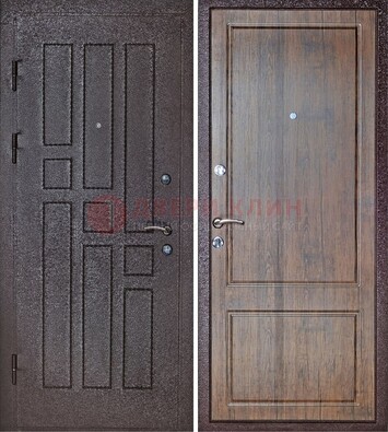 Темная входная дверь с порошковым покрытием МДФ внутри ДП-125 в Дзержинском