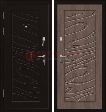 Темная железная дверь с порошковым окрасом ДП-127 в Луховицах