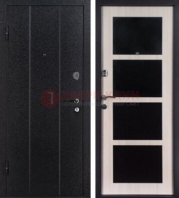 Черная металлическая дверь с порошковым напылением ДП-176 в Луховицах