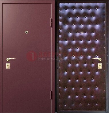 Бордовая железная дверь с порошковым напылением ДП-177 в Луховицах