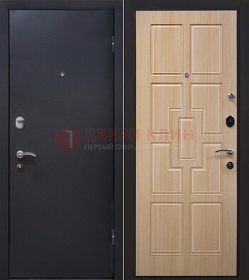 Черная железная дверь с порошковым покрытием ДП-187 в Луховицах