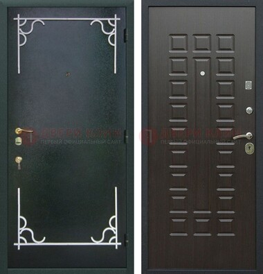 Темная входная дверь с порошковым покрытием и МДФ венге ДП-223 в Луховицах