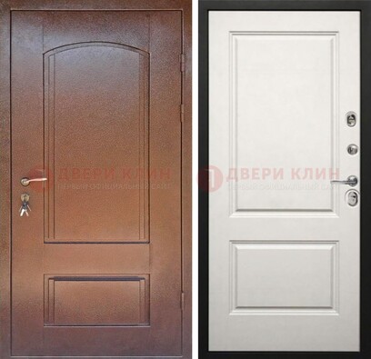 Железная дверь с порошковым покрытием Медный антик со светлой МДФ ДП-234 в Луховицах