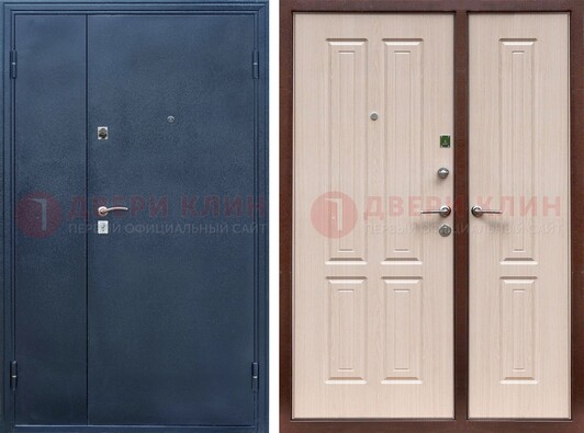 Двустворчатая стальная дверь с порошковым напылением и МДФ ДП-239 в Луховицах