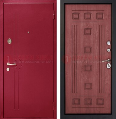 Красная железная дверь с порошковым напылением ДП-242 в Луховицах