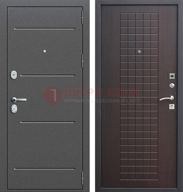Металлическая дверь с порошковым покрытием и МДФ Махагон ДП-254 в Луховицах