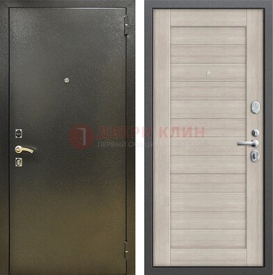 Стальная темно-серая дверь с порошковой отделкой и МДФ панелью ДП-278 в Луховицах