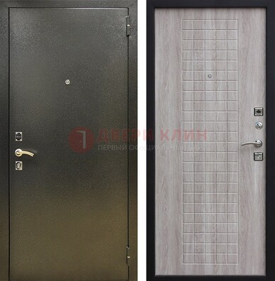 Железная темная дверь с порошковым покрытием и филенчатой МДФ ДП-297 в Луховицах