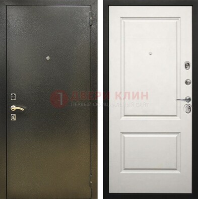 Металлическая темная дверь с порошковым напылением и классической МДФ ДП-298 в Луховицах