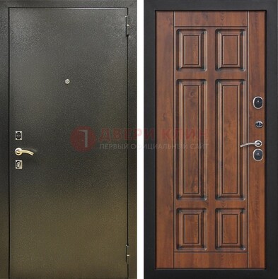 Металлическая входная темная дверь с порошковым напылением и МДФ ДП-299 в Луховицах
