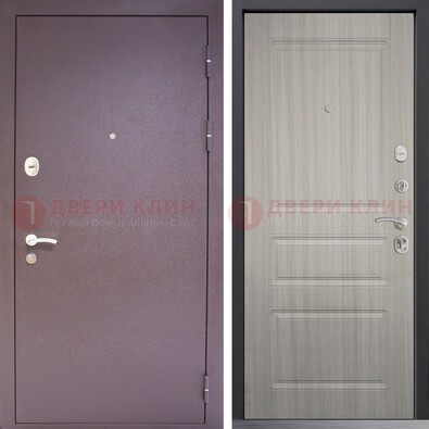 Темная стальная дверь с порошковым окрасом и МДФ ДП-310 в Луховицах