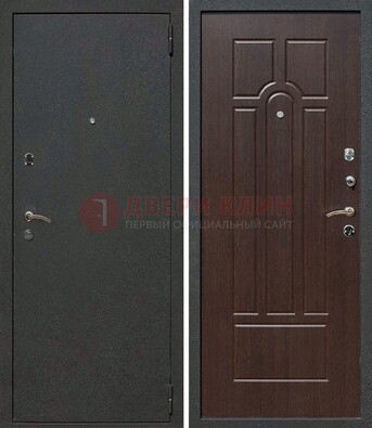 Черная металлическая дверь с порошковым окрасом ДП-47 в Луховицах