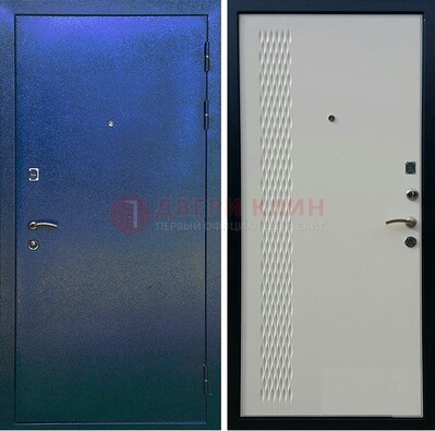 Синяя железная дверь с порошковым напылением ДП-49 в Луховицах