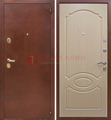 Коричневая металлическая дверь с порошковым окрасом ДП-76 в Луховицах