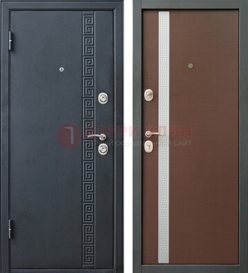 Черная стальная дверь с порошковым напылением ДП-9 в Кудрово