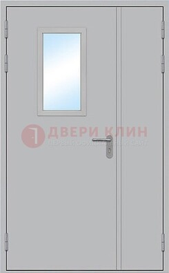 Белая входная техническая дверь со стеклянной вставкой ДПП-10 в Луховицах