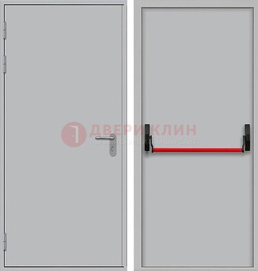 Белая металлическая противопожарная дверь с длинной ручкой ДПП-14 в Луховицах