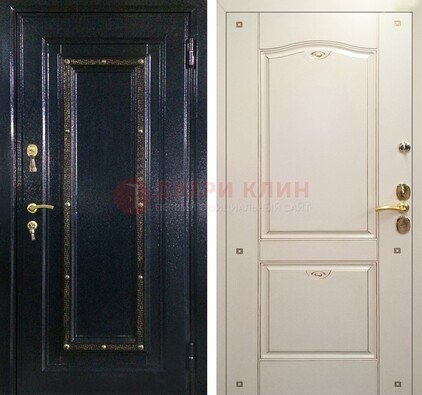 Парадная дверь с золотистым декором ДПР-3 в квартиру в Луховицах