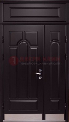 Парадная дверь с металлическими вставками ДПР-47 и фрамугой в Луховицах