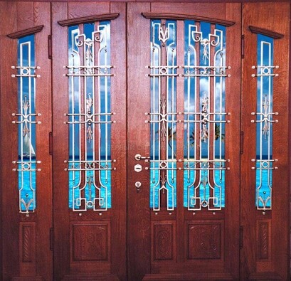 Парадная дверь со вставками из стекла ДПР-55 с шумоизоляцией в Луховицах